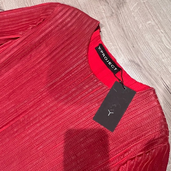 Y Project Red Leather Top - Picture 2 of 3